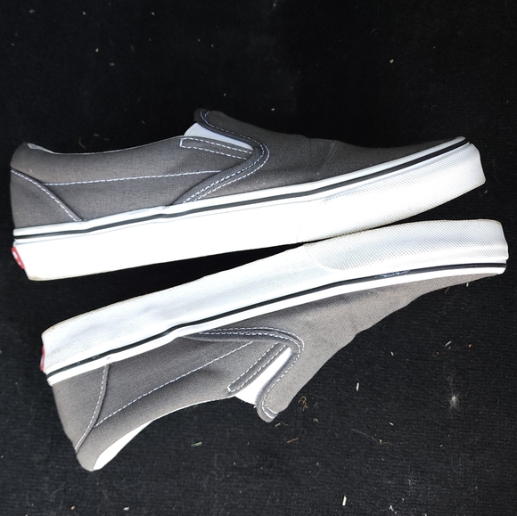Vans Grey Classic Slip On Shoes - Picture 4 of 9
